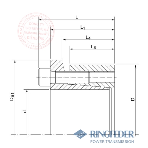 Thiết bị khóa trục côn Ringfeder RfN 7013.1 bản vẽ