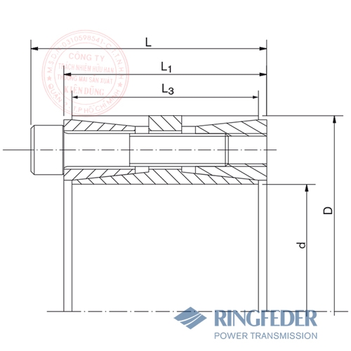 Thiết bị khóa trục côn Ringfeder RfN 7015.0 bản vẽ