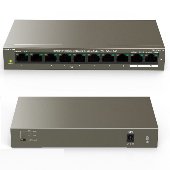 Bộ chia mạng IP-COM  F1110P-8-102W 8port 10/100 POE