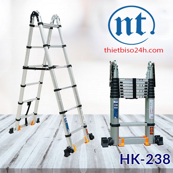 Thang nhôm rút đôi chữ A Hakawa HK-238