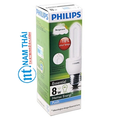 Bóng đèn Compact Philips tích hợp tương thích điện từ (EMC) Essential 8W