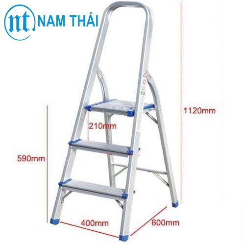 Thang nhôm tay vịn 3 bậc Nikita AL03