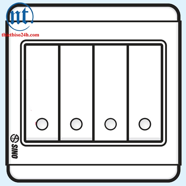 Công tắc bốn 2 chiều phím lớn có dạ quang - S66DM4