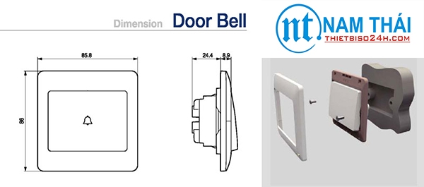 Nút nhấn chuông cửa, Door bell Swich LS - Korea ( LSV-DBEW)