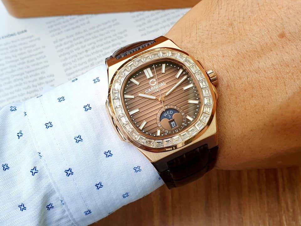 Đồng Hồ Nam Dây Da Carnival Nautilus 8110G-VH-DD Automatic Đồng Hồ Nam Dây Da Carnival Nautilus 8110G-VH-DD Automatic