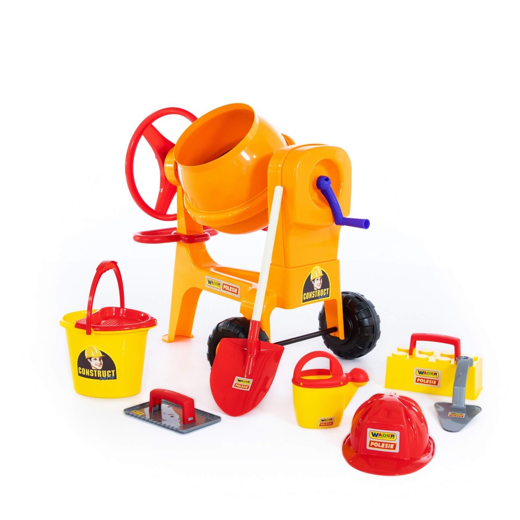 Bộ đồ chơi dụng cụ  tập làm thợ xây với máy trộn xi măng – Wader Toys