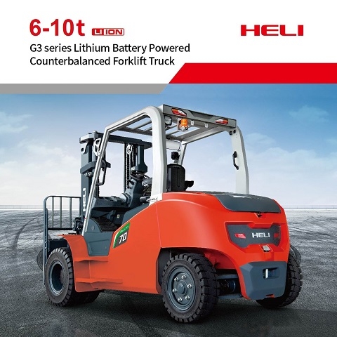 6 ton, 7 ton, 8.5 ton, 10 ton G3 series lithium battery powered forklift truck