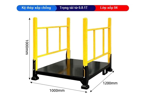 kệ thép xếp chồng 1.2x1.2 mét trọng tải 0.6-0.8 tấn