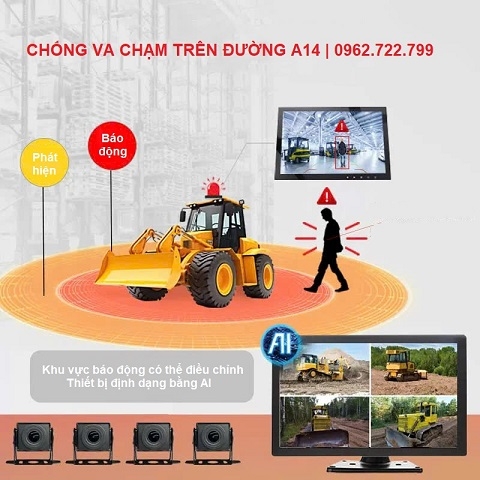 Thiết bị cảnh báo chống va chạm trên xe xúc lật