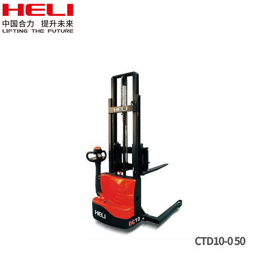 Xe nâng tay điện cao 1 tấn chân rộng