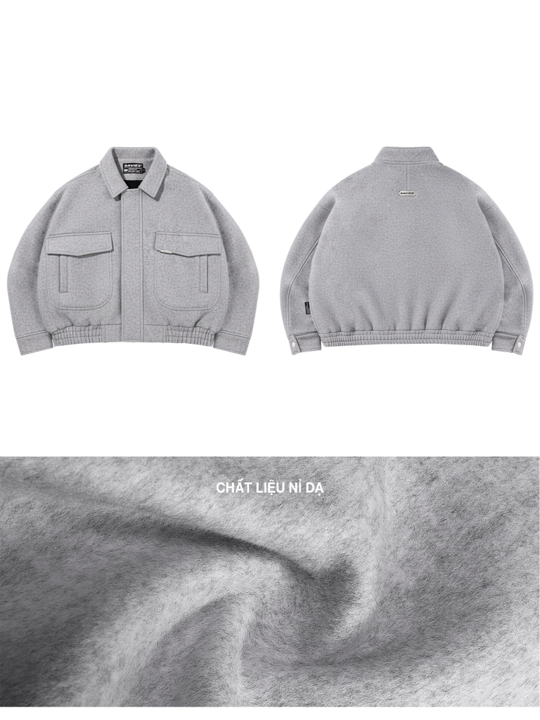 DSW Crop Bomber Jacket Classy - Dạ xám đen