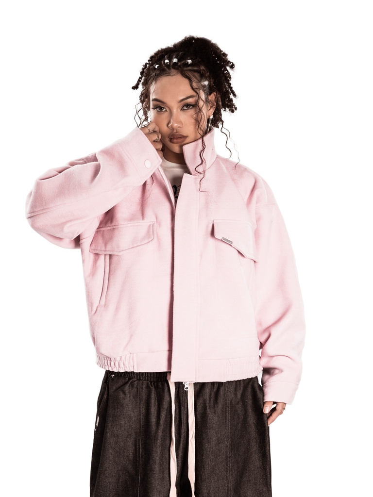 DSW Crop Bomber Jacket Classy - Dạ Hồng