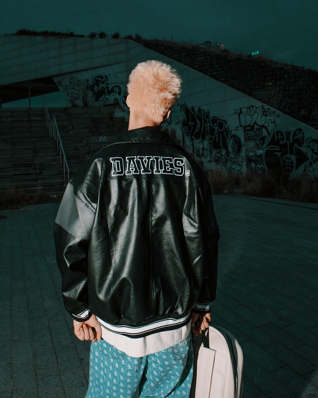 DSW BMG Leather Varsity Jacket