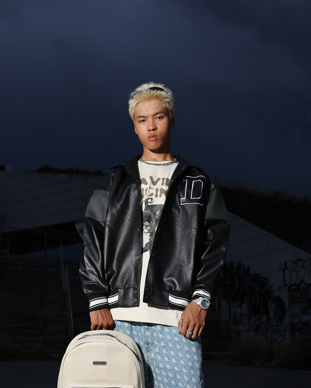 DSW BMG Leather Varsity Jacket