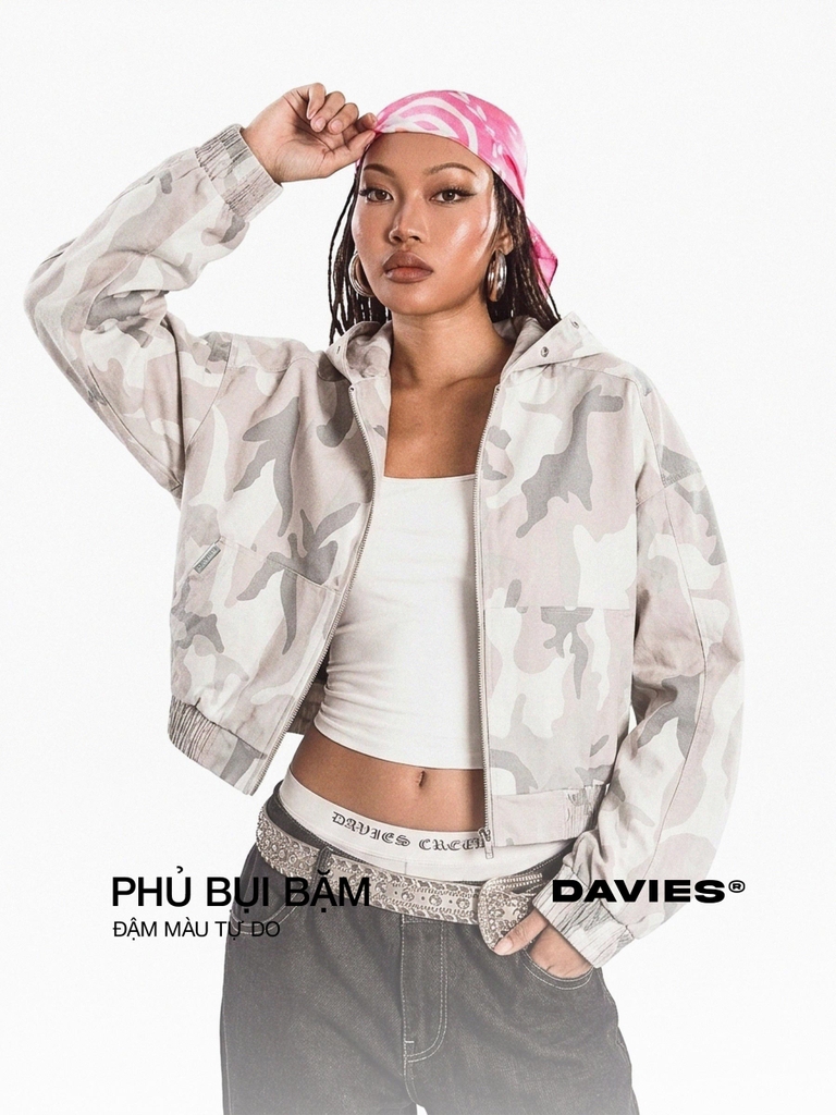 DSW Obscure Cloak Hooded Jacket - Camo trắng