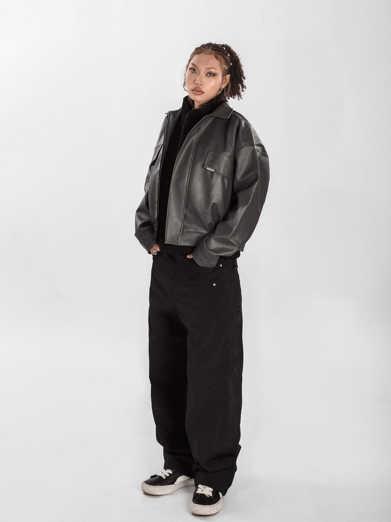DSW Crop Bomber Jacket Classy