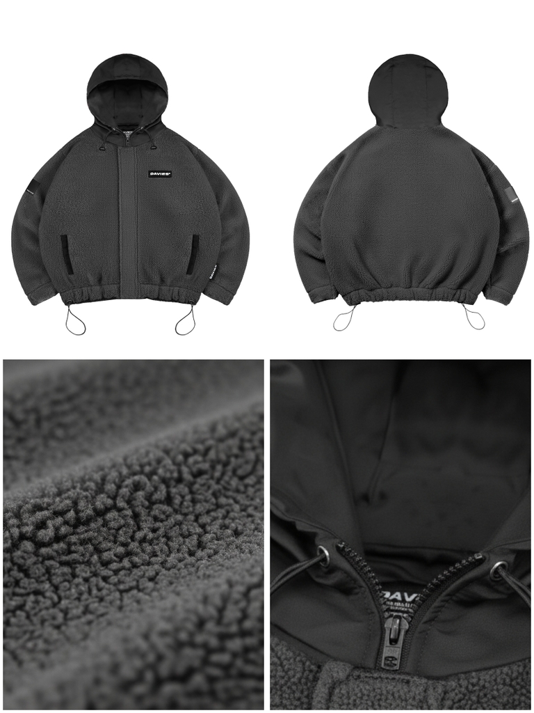 DSW Fleece Hooded Jacket - Xám