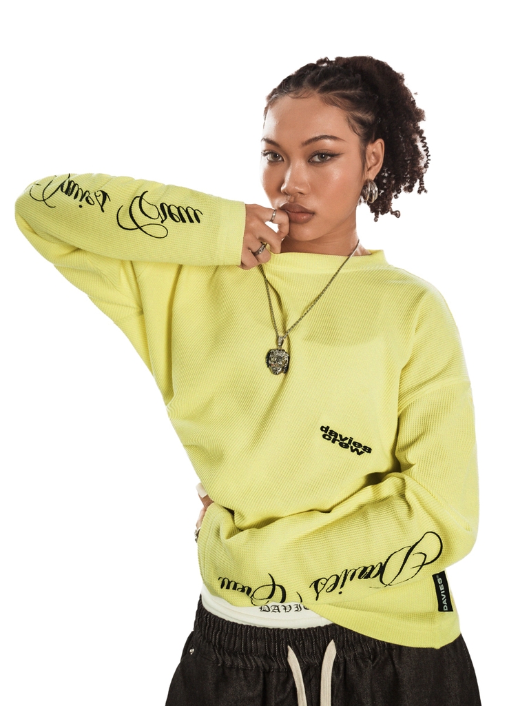 DSW Neon Waffle Long Sleeve Tee