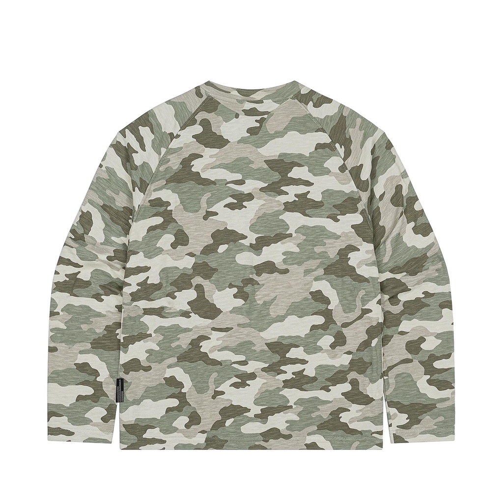 DSW Textured Slub Raglan Long Sleeve Tee - Camo