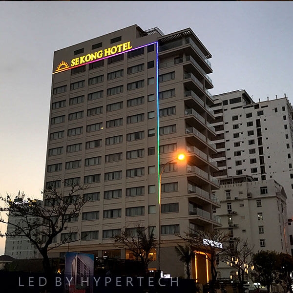 LED trang trí tòa nhà Sekong Hotel