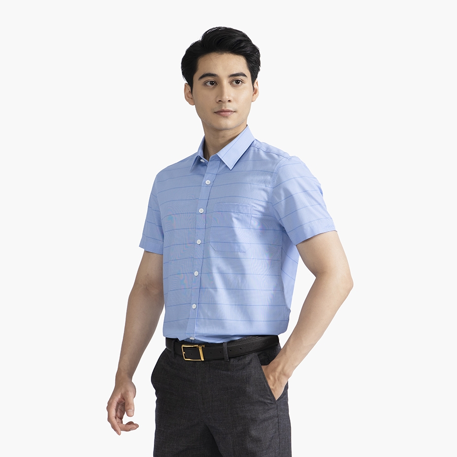 Viettien Áo sơ mi nam ngắn tay xẻ tà lai ngang ca rô 6R0411 regular Lazadavn #8 Viettien Áo sơ mi nam ngắn tay xẻ tà lai ngang ca rô 6R0411 regular Lazadavn