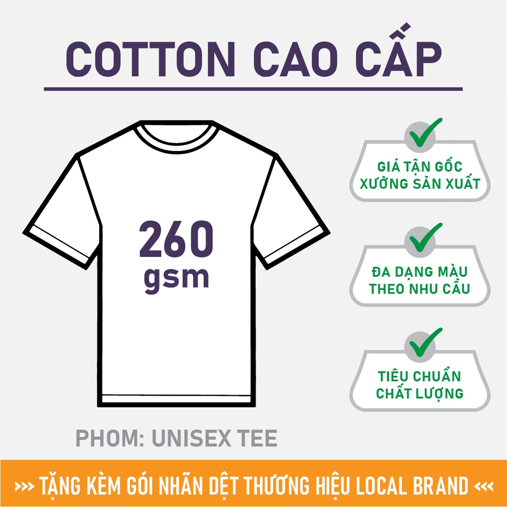GIA CÔNG PHÔI ÁO THUN [COTTON CAO CẤP] PHOM UNISEX TEE_MÀU THEO YÊU CẦU