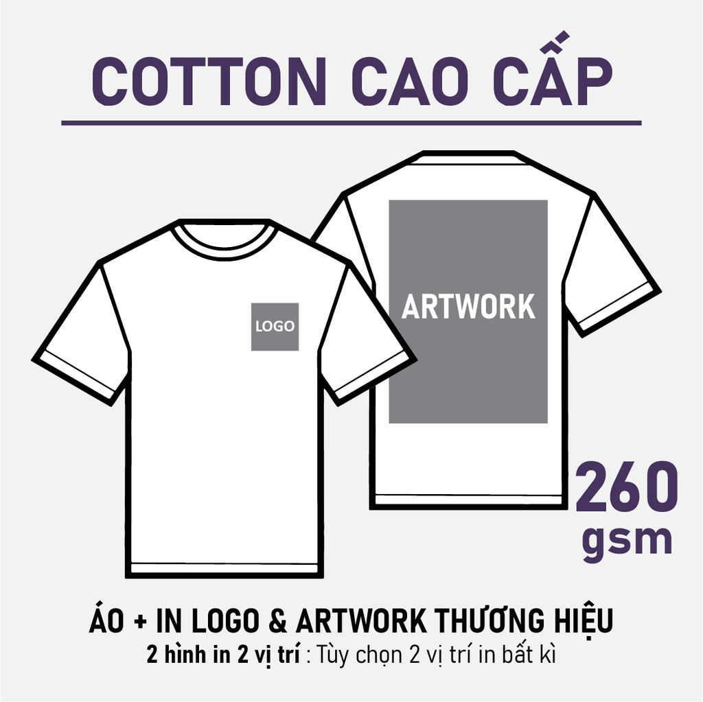 SỈ PHÔI ÁO+ IN [COTTON CAO CẤP] PHOM UNISEX TEE_IN 2 MẶT