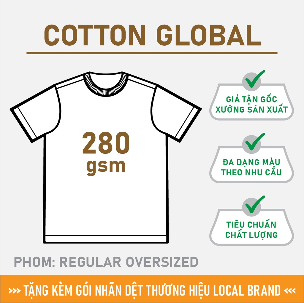 GIA CÔNG PHÔI ÁO THUN [COTTON GLOBAL] PHOM REGULAR OVERSIZED TEE_MÀU THEO YÊU CẦU