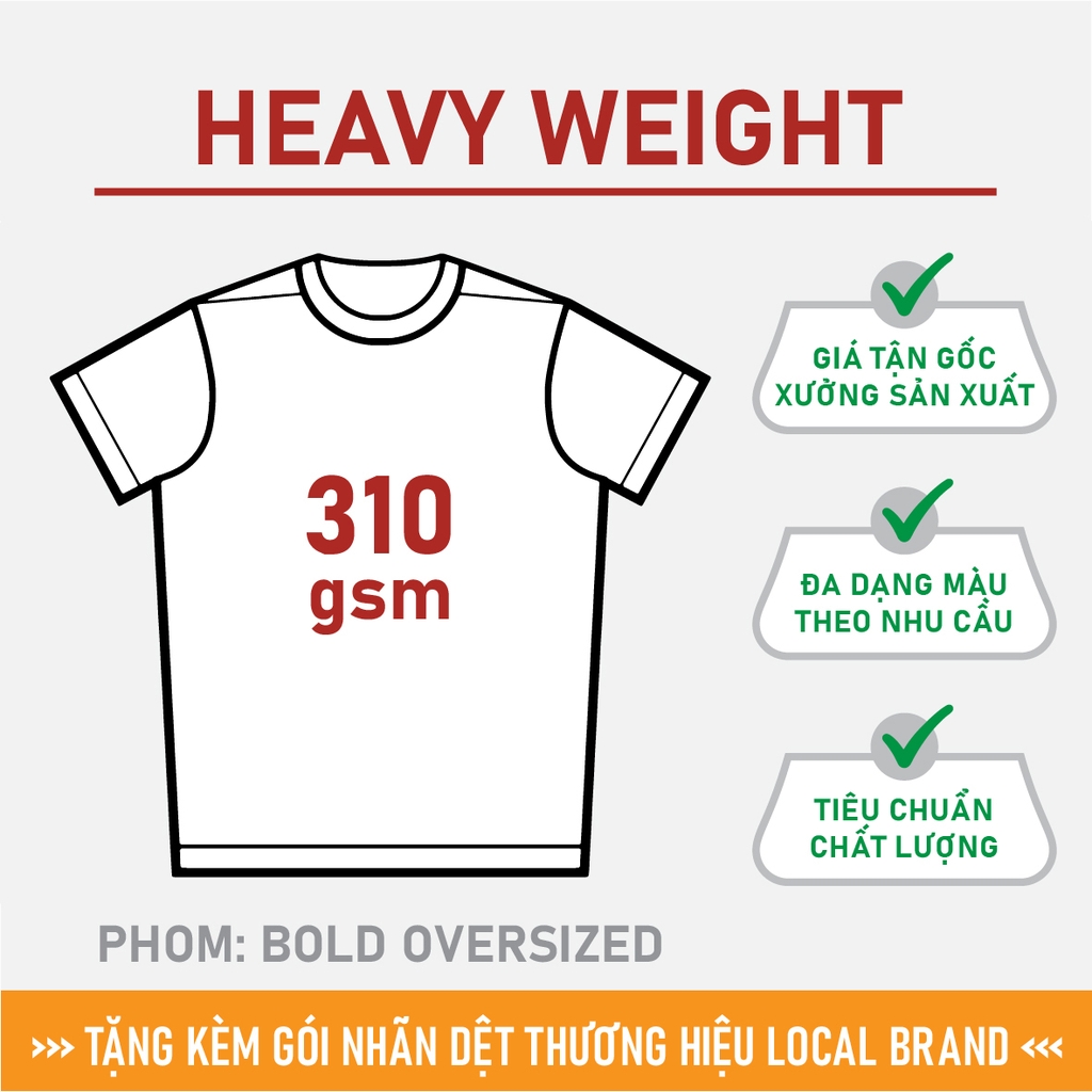 GIA CÔNG PHÔI ÁO THUN [HEAVY WEIGHT] PHOM BOLD OVERSIZED TEE_MÀU SẮC THEO YÊU CẦU