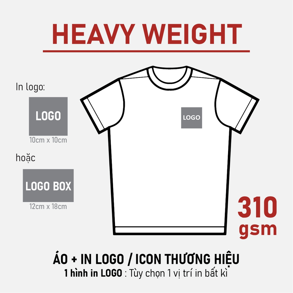 SỈ PHÔI ÁO+IN [HEAVY WEIGHT] PHOM BOLD OVERSIZED TEE_IN LOGO (10 X 10CM)