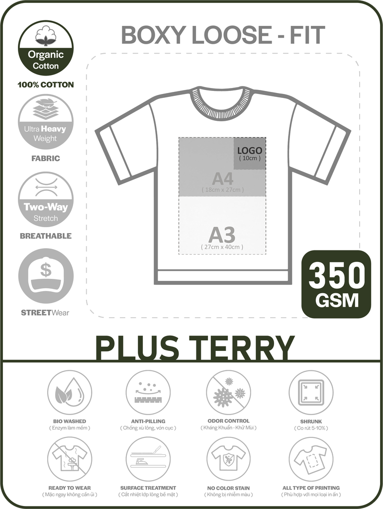 ÁO THUN ĐEN PHOM BOXY LOOSE-FIT TEE [PLUS TERRY]_IN LẺ THEO YÊU CẦU