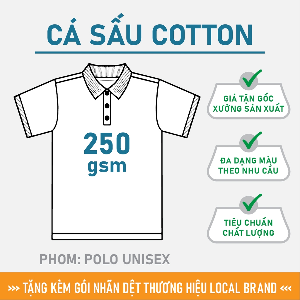 GIA CÔNG PHÔI ÁO POLO TRƠN [CÁ SẤU COTTON 4 CHIỀU] PHOM POLO UNISEX_MÀU THEO YÊU CẦU