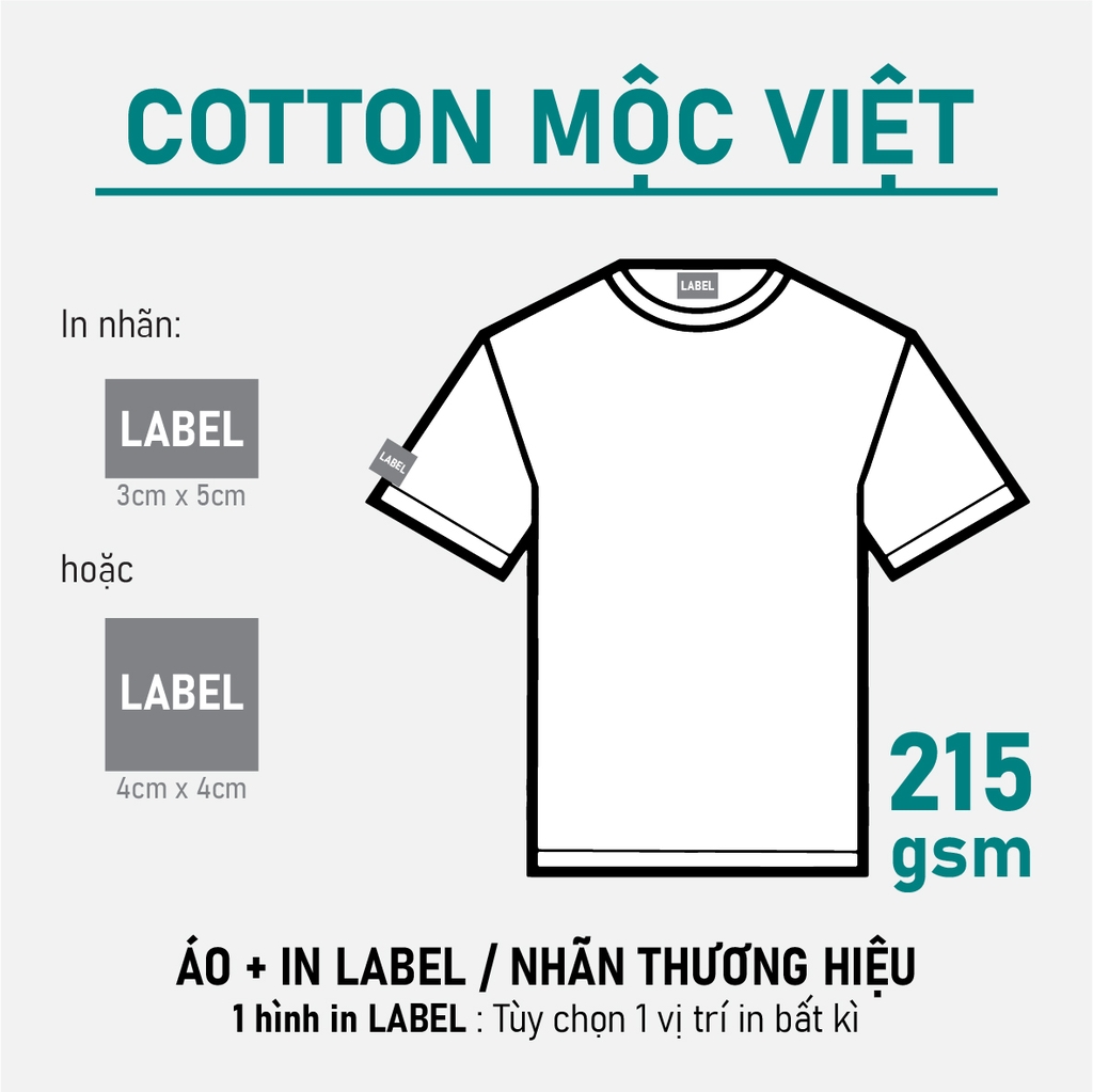 SỈ PHÔI ÁO +IN [COTTON MỘC VIỆT] PHOM UNISEX TEE_IN LABEL THƯƠNG HIỆU