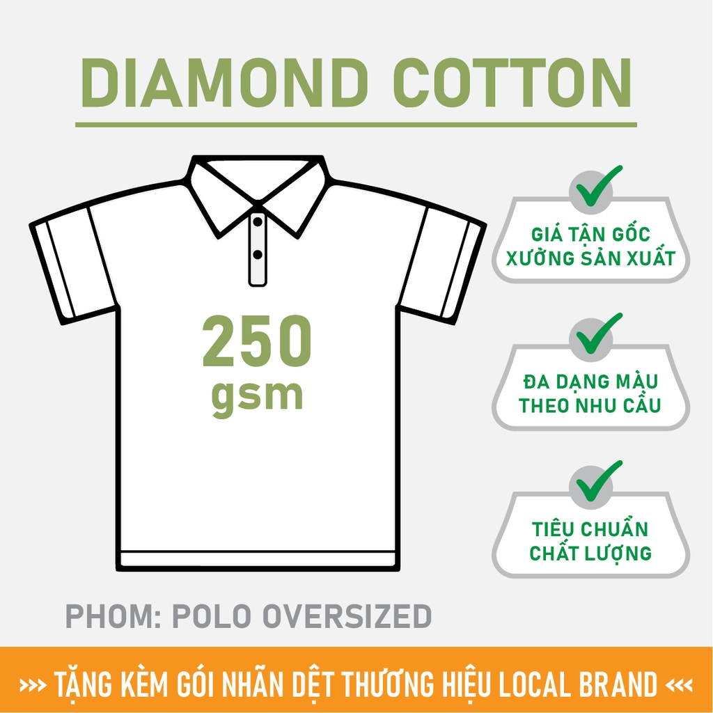GIA CÔNG PHÔI ÁO POLO TRƠN [DIAMOND COTTON] PHOM POLO OVERSIZED_MÀU THEO YÊU CẦU