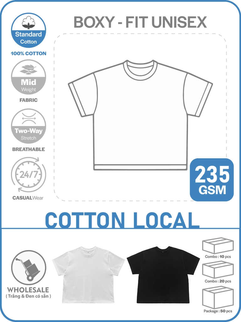 SỈ PHÔI ÁO THUN PHOM BOXY - FIT OVERSIZED TEE [COTTON LOCAL]_MỊN MÁT