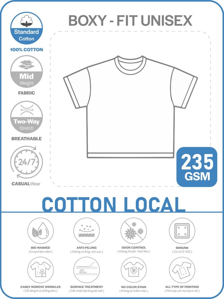 ÁO THUN TRƠN PHOM BOXY - FIT OVERSIZED TEE [COTTON LOCAL] _MỊN MÁT