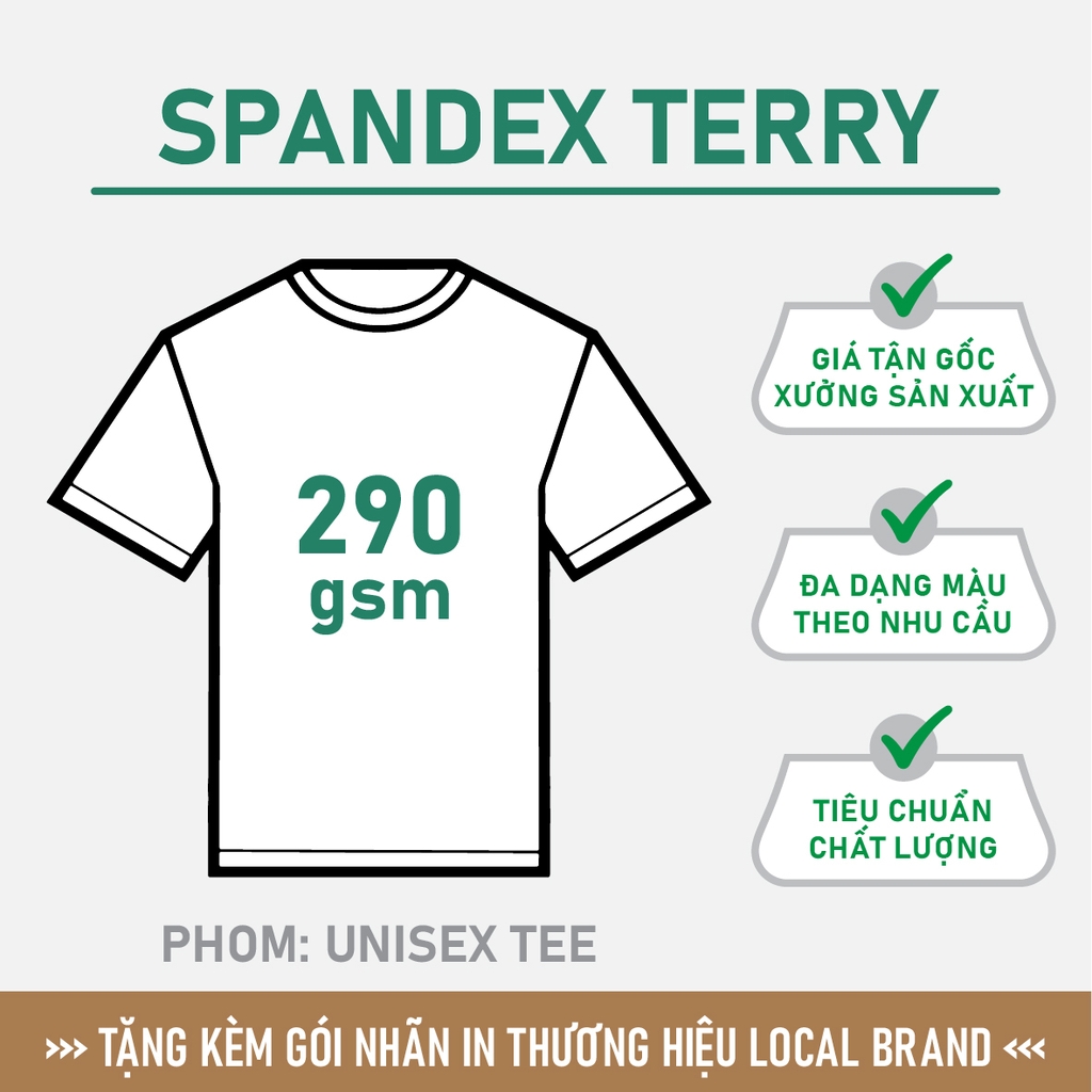 GIA CÔNG PHÔI ÁO THUN [SPANDEX TERRY] PHOM UNISEX TEE_MÀU THEO YÊU CẦU