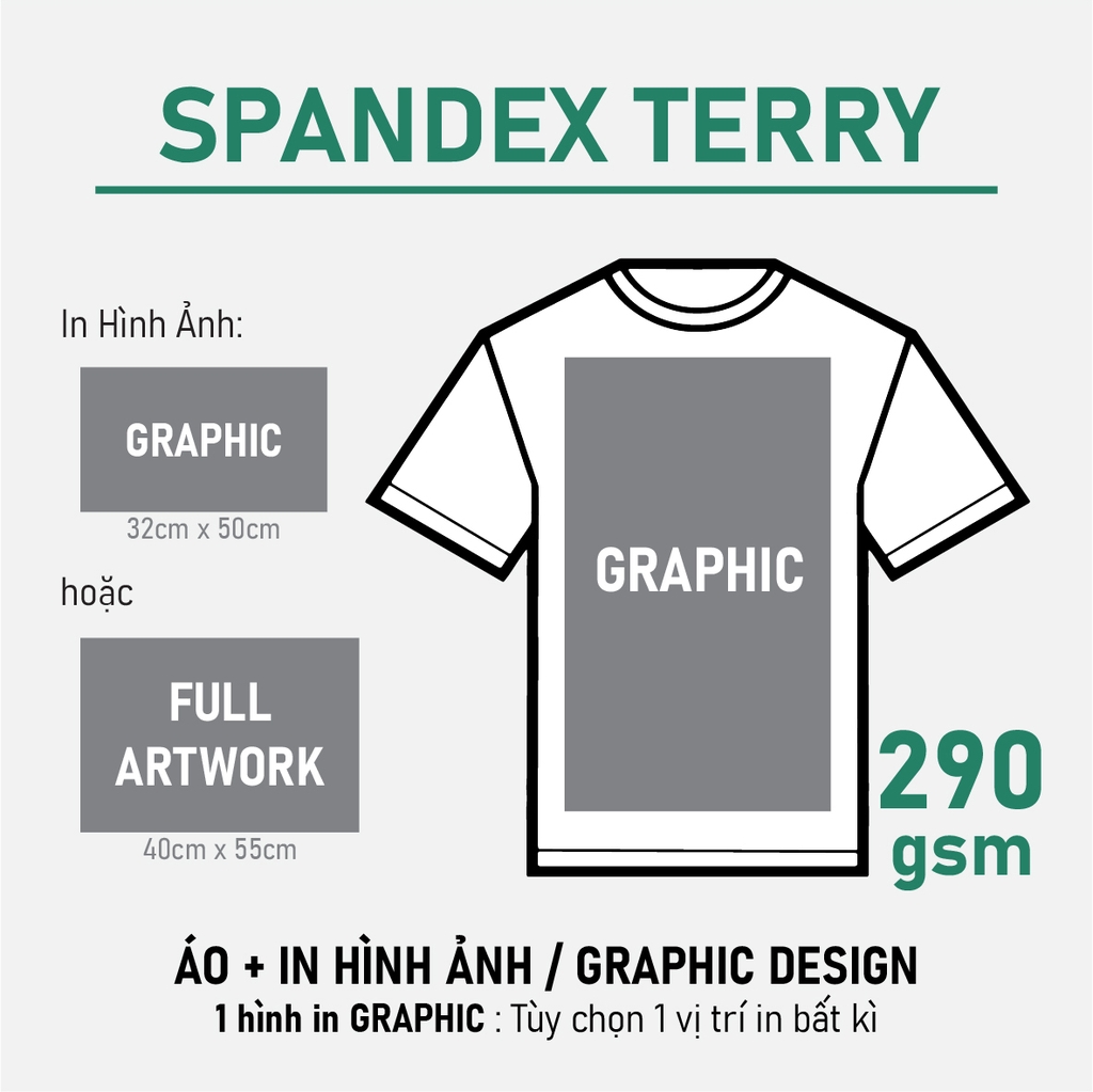 SỈ PHÔI ÁO+IN PHOM UNISEX TEE [SPANDEX TERRY]_IN GRAPHIC CỠ LỚN