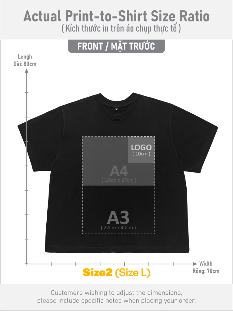 ÁO THUN ĐEN PHOM BOXY - FIT OVERSIZED TEE [COTTON LOCAL]_IN LẺ THEO YÊU CẦU