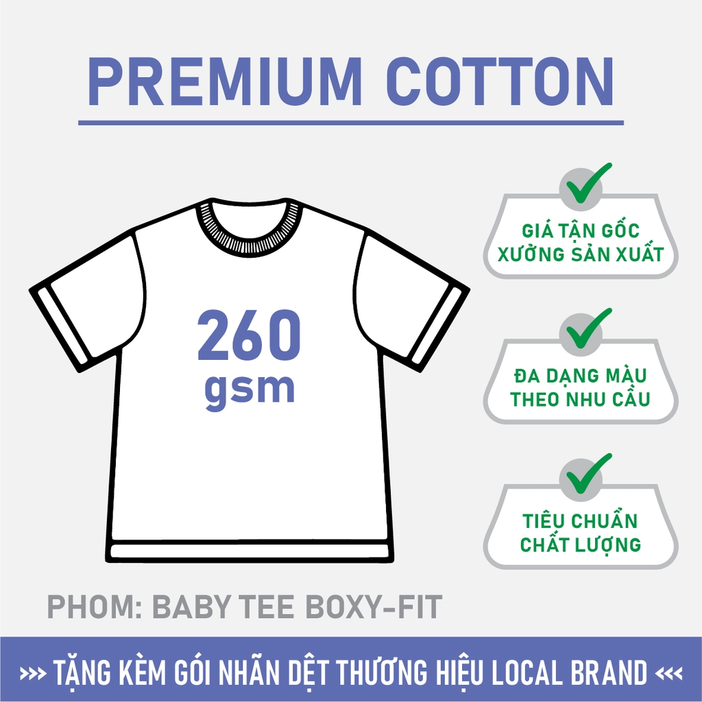 GIA CÔNG PHÔI ÁO NỮ BABY TEE [COTTON PREMIUM] PHOM BOXY - FIT_MÀU SẮC THEO YÊU CẦU