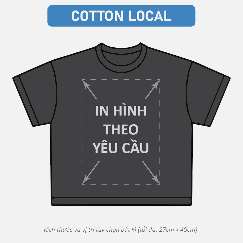 ÁO THUN ĐEN [COTTON LOCAL] PHOM BOXY - FIT OVERSIZED TEE_IN LẺ THEO YÊU CẦU