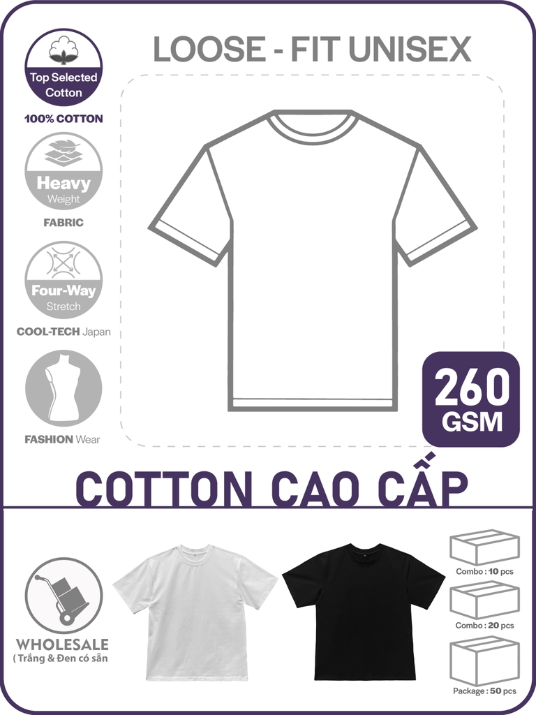 SỈ PHÔI ÁO THUN PHOM UNISEX TEE [COTTON CAO CẤP]_CÔNG NGHỆ COOL-TECH SIÊU MÁT