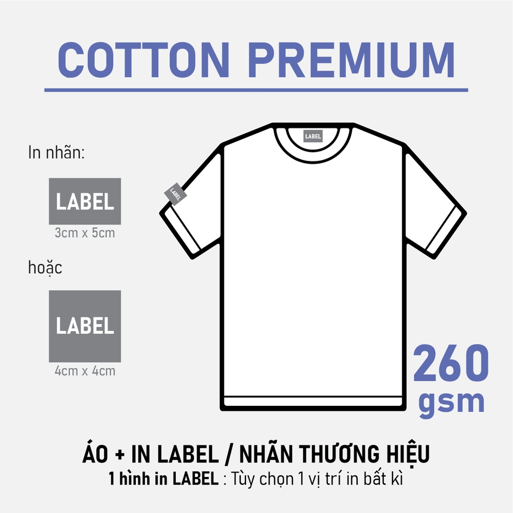 SỈ PHÔI ÁO+IN [COTTON PREMIUM] PHOM REGULAR UNISEX TEE_IN LABEL THƯƠNG HIỆU