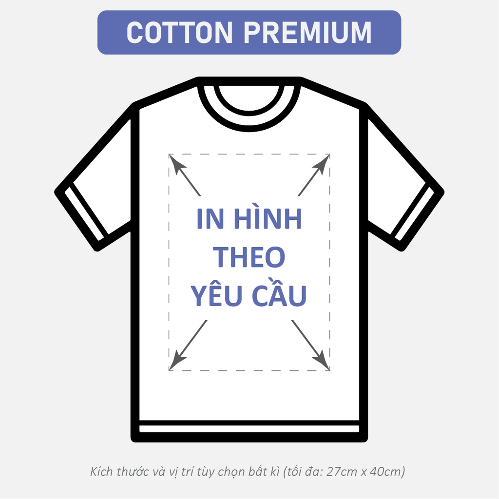 Áo Phông Nam Nữ Regular Unisex Form Rộng In Lẻ Theo Yêu Cầu