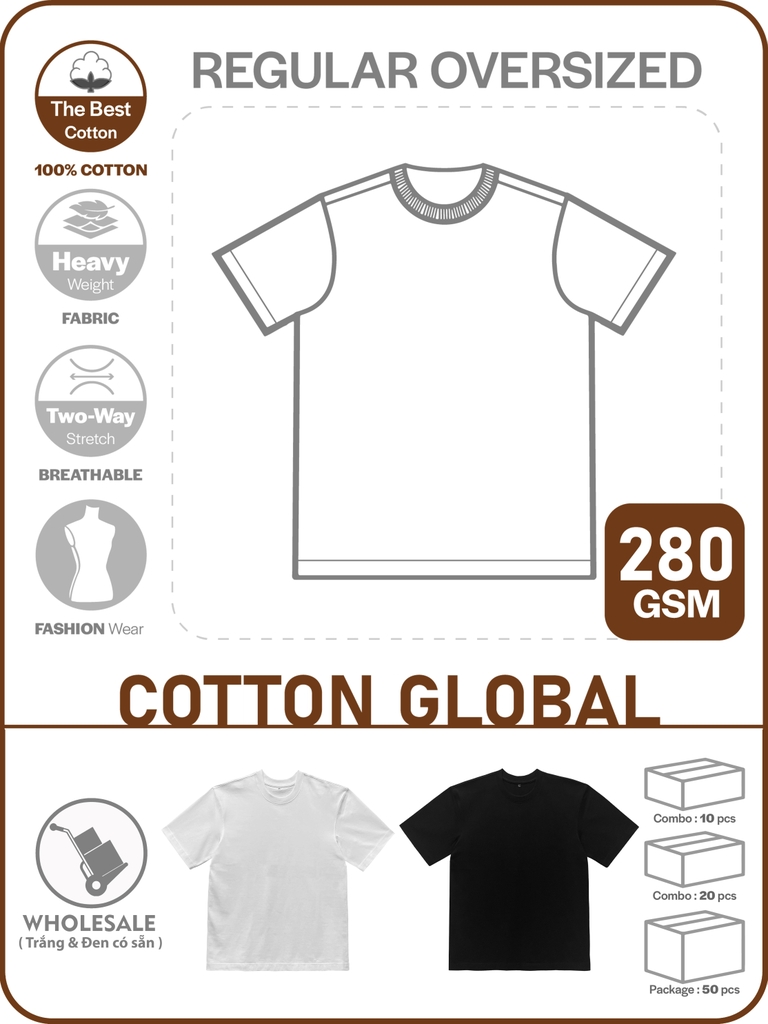 SỈ PHÔI ÁO THUN PHOM REGULAR OVERSIZED TEE [COTTON GLOBAL]_DÀY ĐỨNG PHOM