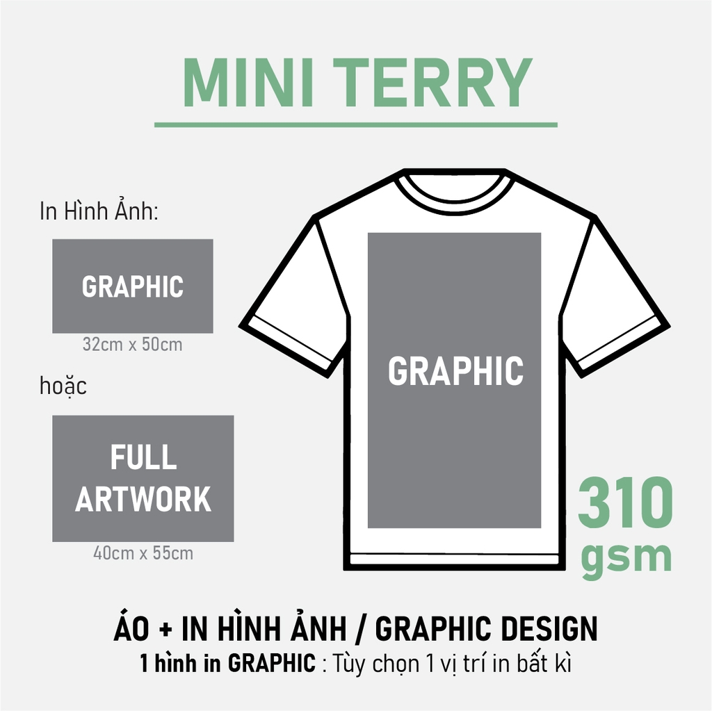 SỈ PHÔI ÁO+IN [MINI TERRY] PHOM UNISEX TEE_IN GRAPHIC CỠ LỚN
