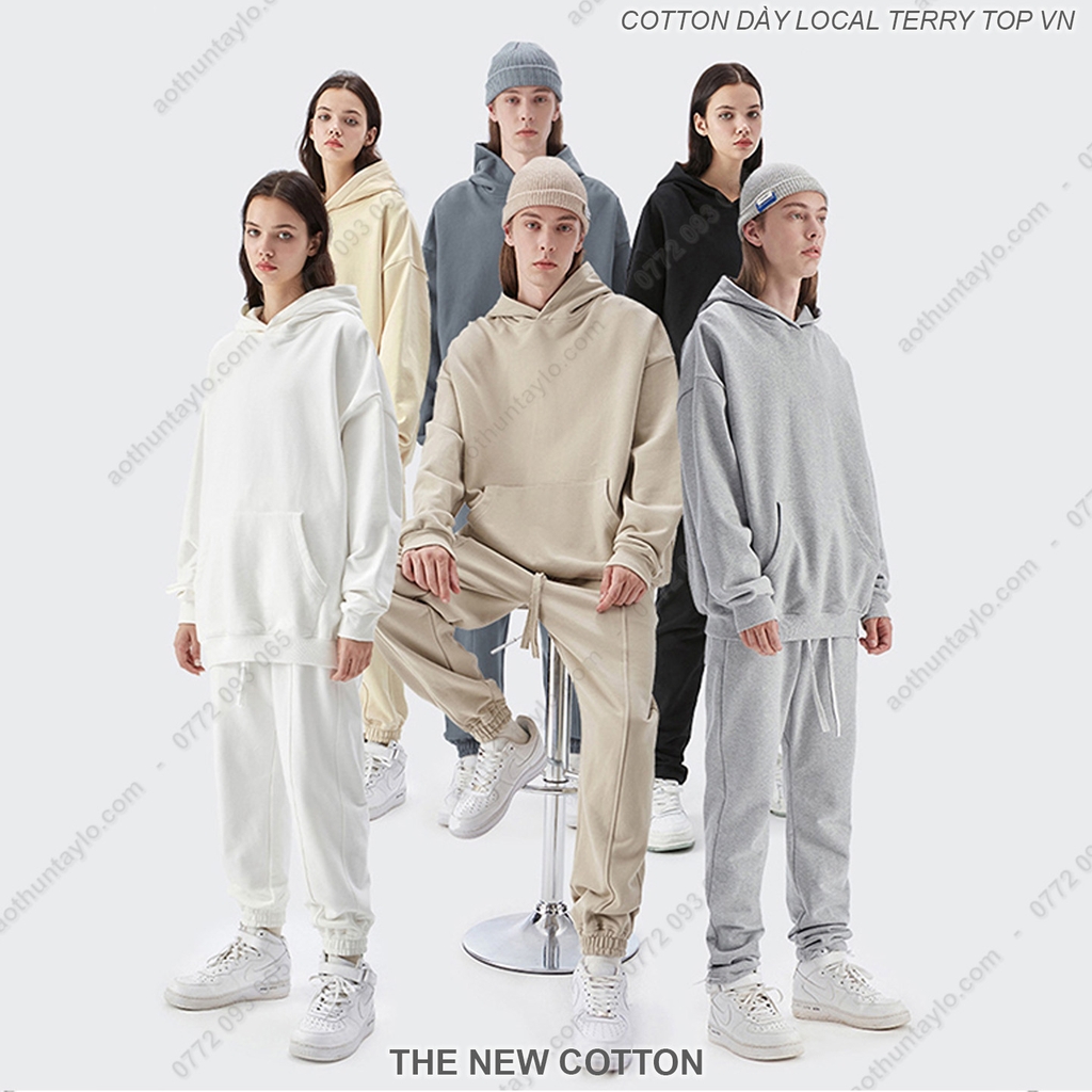 Xưởng May Chuyên Sỉ Áo Khoác Nón Phôi Trơn x Vải Thun Cotton Dày Local Terry Hoodie (Top Local)