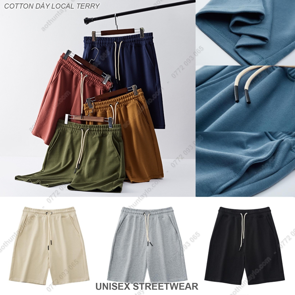 Xưởng May Chuyên Sỉ Quần Ngắn Phôi Trơn x Vải Thun Cotton Dày Local Terry Shorts (Top Local)