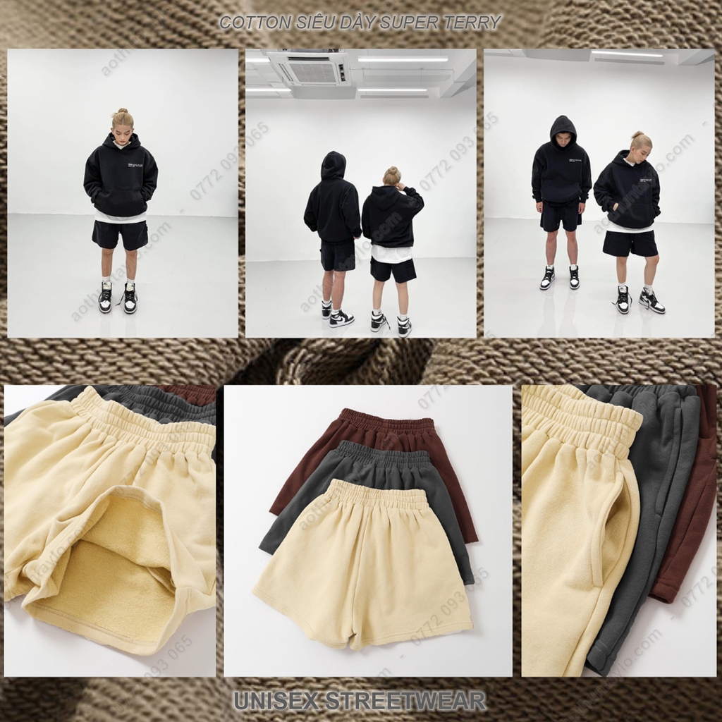 Xưởng Chuyên Sỉ Quần Ngắn Shorts Phôi Trơn x Vải Cotton Siêu Dày XK Super Terry (KOREA)