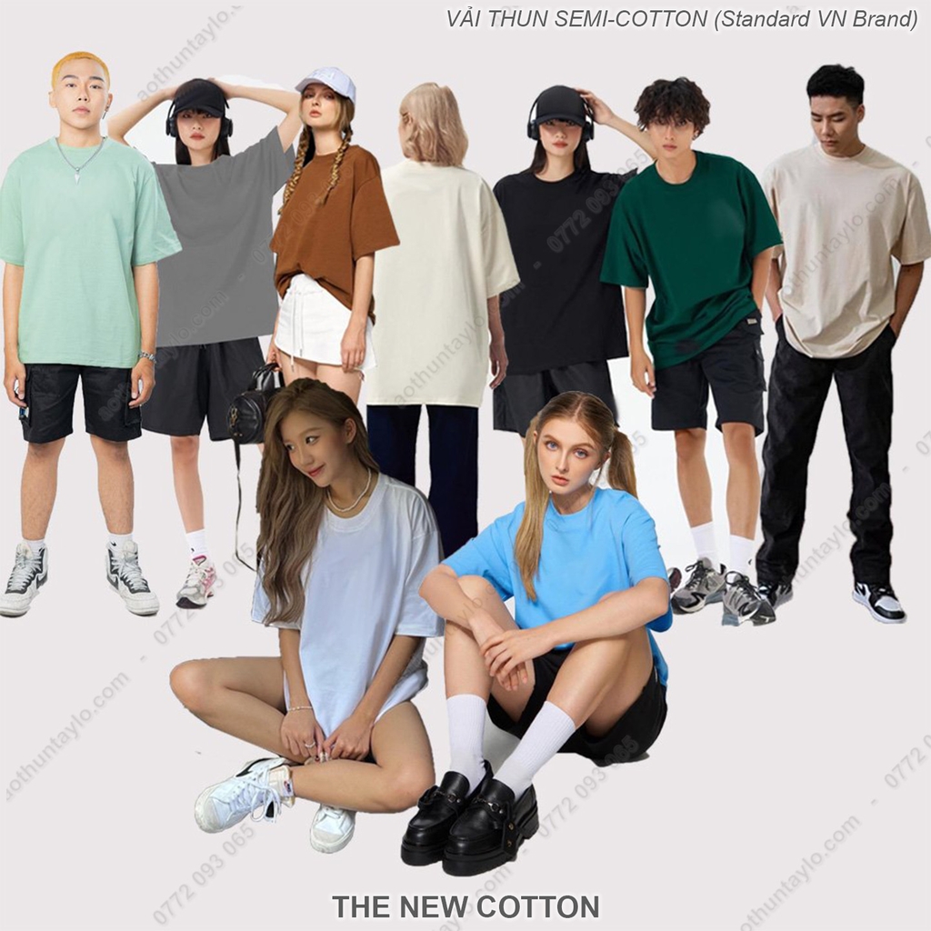 Chuyên Sỉ Phôi Áo Trơn x Vải Thun Semi-Cotton (Standard VN Brand) | Xưởng Unisex Theo Yêu Cầu Tphcm - TheNewCotton.com